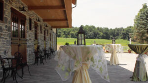 Philadelphia wedding venue with outdoor seating wedding ceremony with waterfront views and luxury landscaping