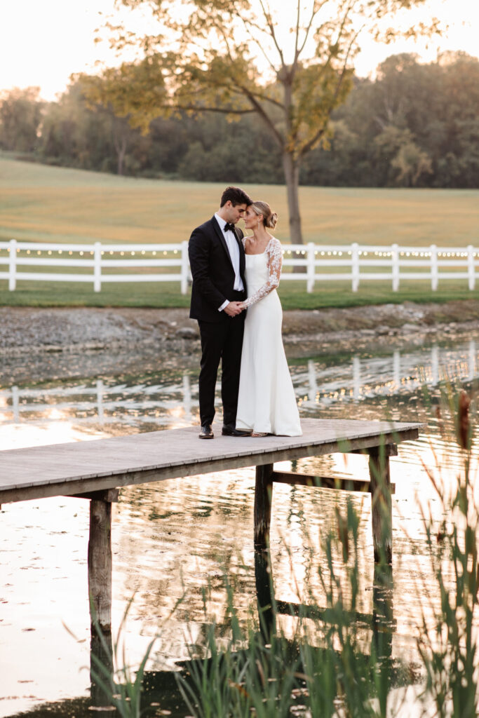 couple on dock at bluestone estate