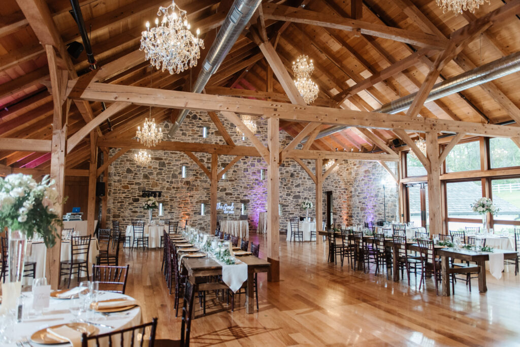 reception decor at bluestone estate