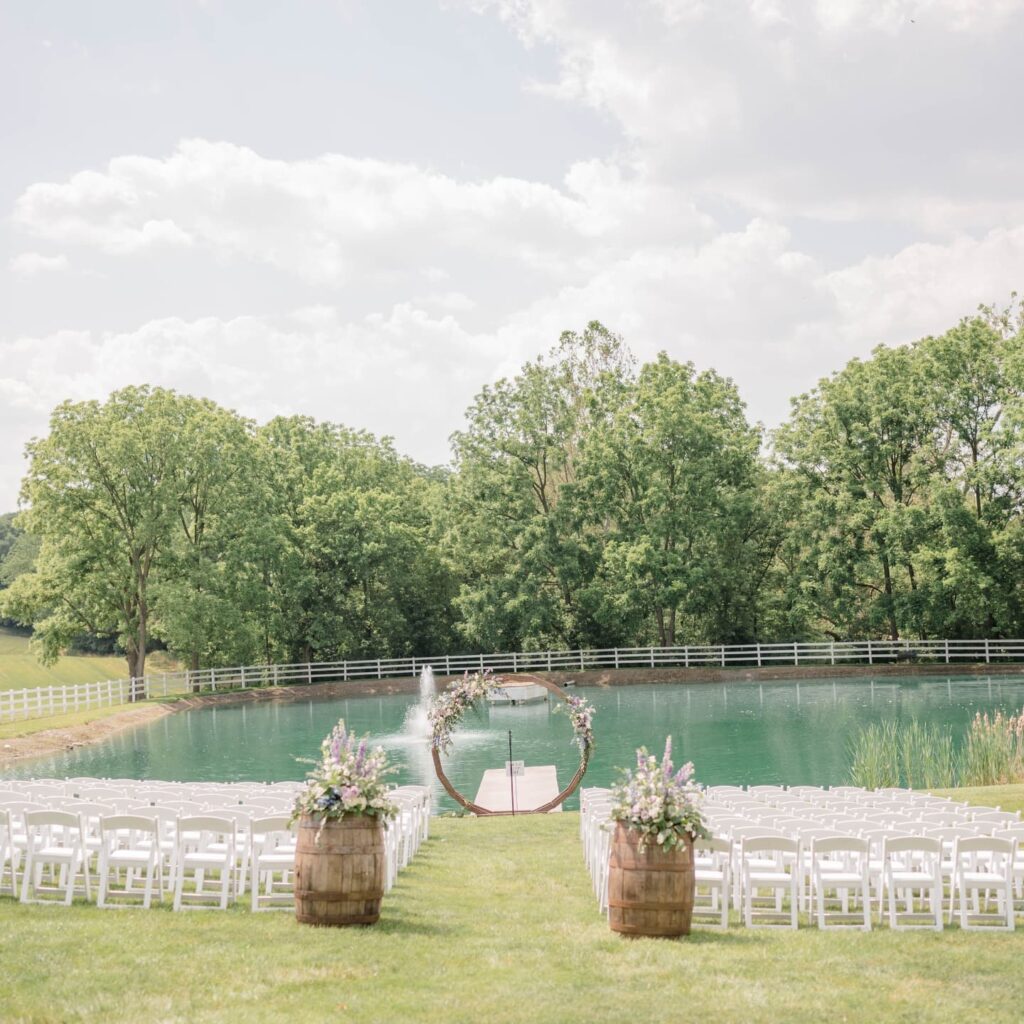 Lancaster PA historic estate wedding venue outdoor ceremony with garden wedding spaces and historic charm
