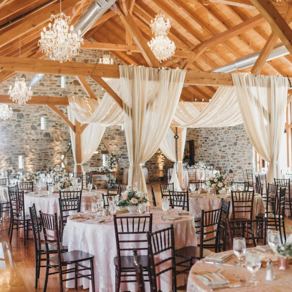 Luxury wedding reception at a garden wedding venue near Philly