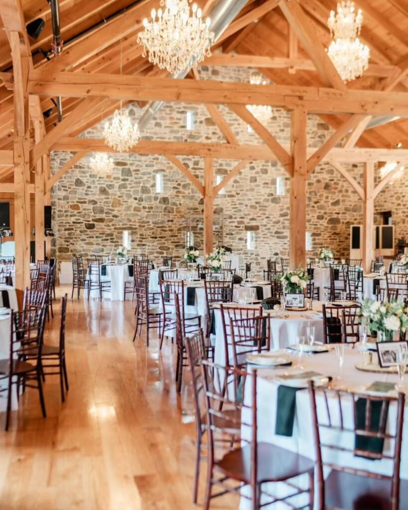 Historic wedding venue near Philadelphia with indoor elegant wedding receptions