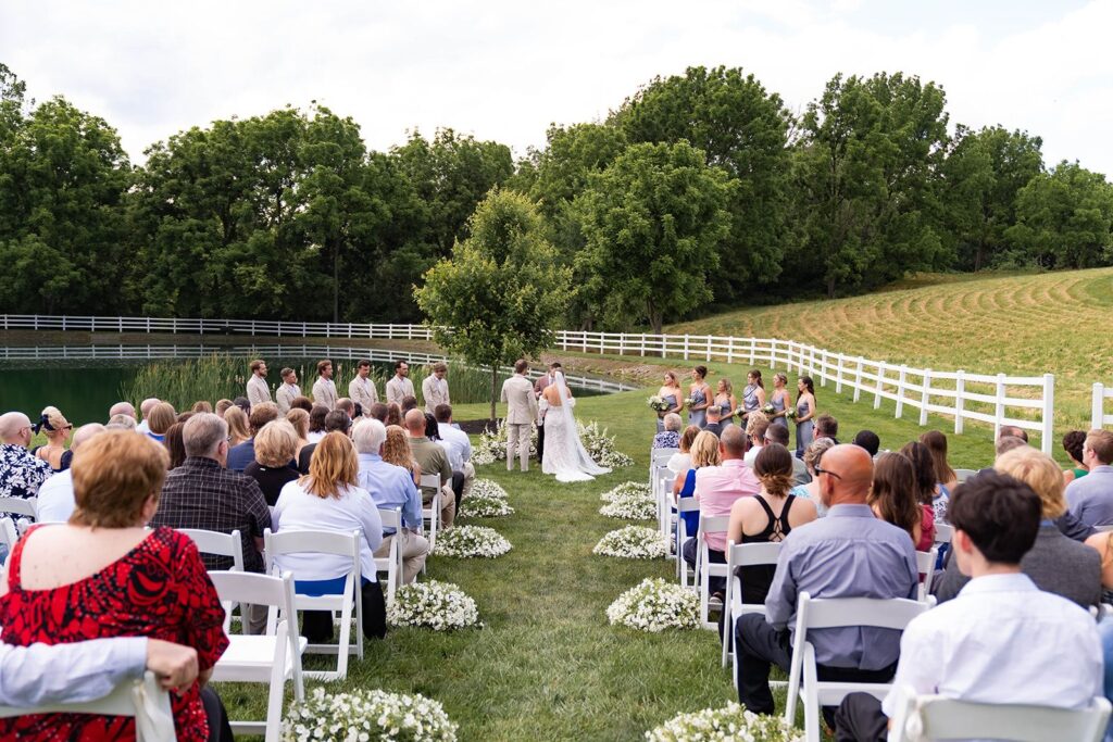 Outdoor garden wedding ceremony near Philadelphia